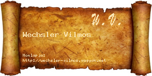 Wechsler Vilmos névjegykártya